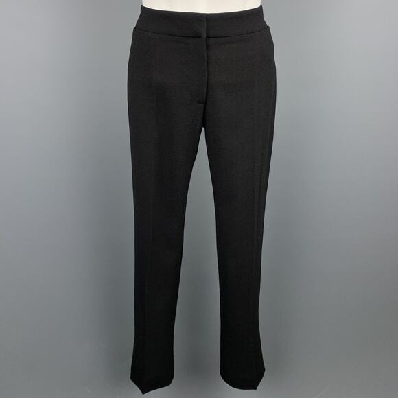 ALEXANDER MCQUEEN Size 2 Black Crepe Straight Leg Dress Pants - Picture 1 of 4